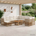 vidaXL Tuinbank Set 12 st Zwart en Donkergrijs poly rattan