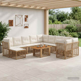vidaXL Tuinbank Set 12 st Zwart en Donkergrijs poly rattan