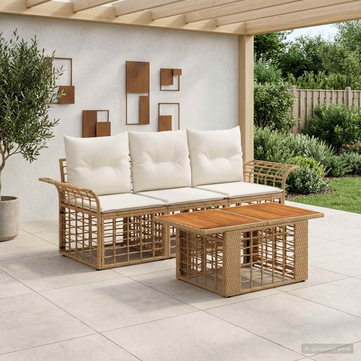 vidaXL Garden Sofa Set 4 pcs Black and Dark Grey Poly Rattan