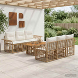 vidaXL Tuinbank Set 7 st Zwart en Donkergrijs poly rattan