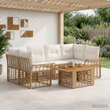 vidaXL Tuinbank Set 7 st Zwart en Donkergrijs poly rattan