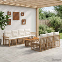 vidaXL Tuinbank Set 8 st Zwart en Donkergrijs poly rattan