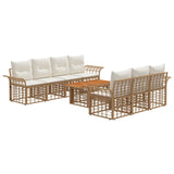 vidaXL Tuinbank Set 8 st Zwart en Donkergrijs poly rattan