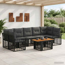vidaXL Tuinbank Set 8 st Zwart en Donkergrijs poly rattan