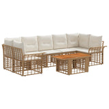 vidaXL Tuinbank Set 8 st Zwart en Donkergrijs poly rattan
