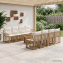 vidaXL Tuinbank Set 9 st Zwart en Donkergrijs poly rattan