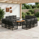 vidaXL Tuinbank Set 13 st Zwart en Donkergrijs poly rattan