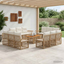 vidaXL Tuinbank Set 13 st Zwart en Donkergrijs poly rattan