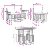 vidaXL Tuinbank Set 13 st Zwart en Donkergrijs poly rattan