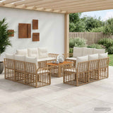 vidaXL Tuinbank Set 13 st Zwart en Donkergrijs poly rattan