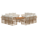 vidaXL Tuinbank Set 13 st Zwart en Donkergrijs poly rattan