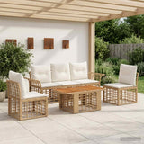 vidaXL Garden Sofa Set 6 pcs Black and Dark Grey poly rattan