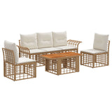 vidaXL Garden Sofa Set 6 pcs Black and Dark Grey poly rattan