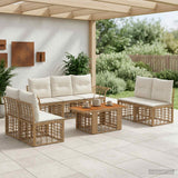 vidaXL Tuinbank Set 8 st Zwart en Donkergrijs poly rattan