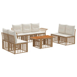 vidaXL Tuinbank Set 8 st Zwart en Donkergrijs poly rattan