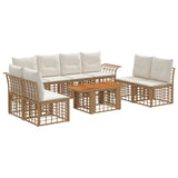 vidaXL Tuinbank Set 9 st Zwart en Donkergrijs poly rattan