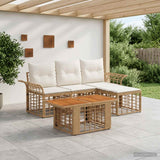 vidaXL Garden Bench Set 5 Pieces Black and Dark Grey Poly Rattan