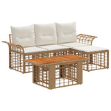vidaXL Garden Bench Set 5 Pieces Black and Dark Grey Poly Rattan