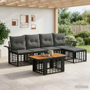 vidaXL Tuinbank Set 6 st Zwart en Donkergrijs poly rattan