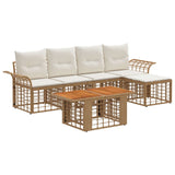 vidaXL Tuinbank Set 6 st Zwart en Donkergrijs poly rattan