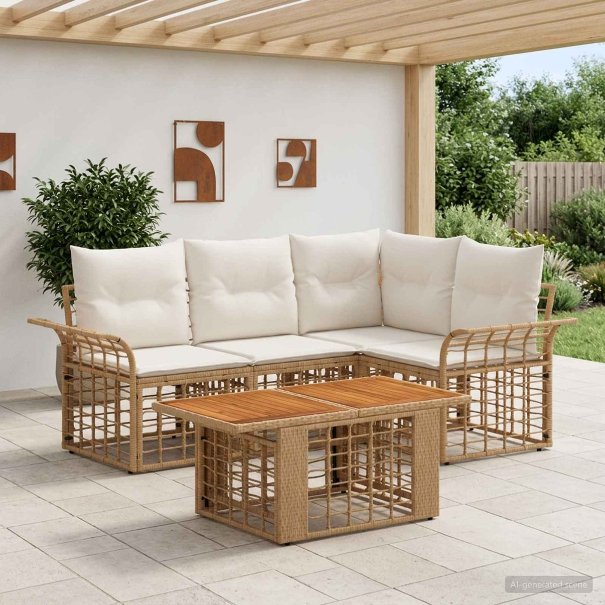 vidaXL Tuinbank Set 5 st Zwart en Donkergrijs poly rattan