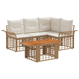 vidaXL Tuinbank Set 5 st Zwart en Donkergrijs poly rattan