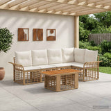 vidaXL Tuinbank Set 6 st Zwart en Donkergrijs poly rattan