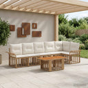 vidaXL Tuinbank Set 7 st Zwart en Donkergrijs poly rattan