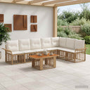 vidaXL Tuinbank Set 8 st Zwart en Donkergrijs poly rattan
