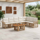 vidaXL Tuinbank Set 8 st Zwart en Donkergrijs poly rattan
