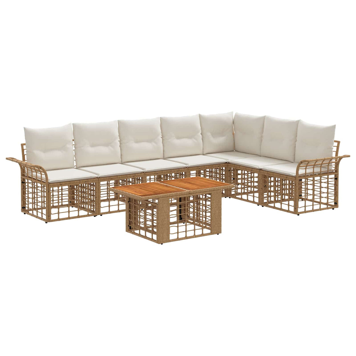 vidaXL Tuinbank Set 8 st Zwart en Donkergrijs poly rattan
