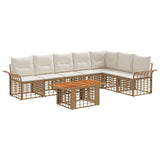 vidaXL Tuinbank Set 8 st Zwart en Donkergrijs poly rattan