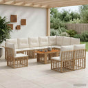 vidaXL Tuinbank Set 11 st Zwart en Donkergrijs poly rattan