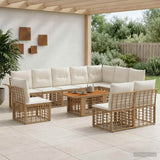 vidaXL Tuinbank Set 11 st Zwart en Donkergrijs poly rattan