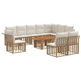vidaXL Tuinbank Set 11 st Zwart en Donkergrijs poly rattan