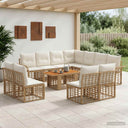 vidaXL Tuinbank Set 12 st Zwart en Donkergrijs poly rattan