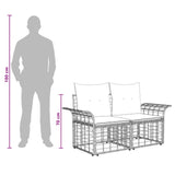 vidaXL Tuinbank Set 10 st Zwart en Donkergrijs poly rattan