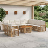 vidaXL Tuinbank Set 11 st Zwart en Donkergrijs poly rattan