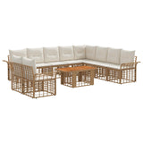 vidaXL Tuinbank Set 11 st Zwart en Donkergrijs poly rattan