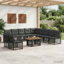 vidaXL Tuinbank Set 12 st Zwart en Donkergrijs poly rattan