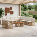 vidaXL Tuinbank Set 12 st Zwart en Donkergrijs poly rattan