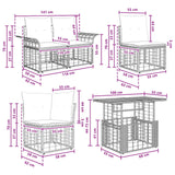 vidaXL Tuinbank Set 12 st Zwart en Donkergrijs poly rattan