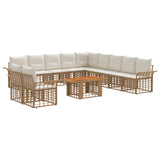 vidaXL Tuinbank Set 12 st Zwart en Donkergrijs poly rattan