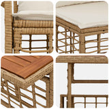 vidaXL Tuinbank Set 9 st Zwart en Donkergrijs poly rattan