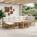 vidaXL Tuinbank Set 8 st Zwart en Donkergrijs poly rattan