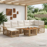 vidaXL Tuinbank Set 8 st Zwart en Donkergrijs poly rattan