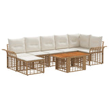 vidaXL Tuinbank Set 8 st Zwart en Donkergrijs poly rattan