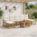 vidaXL Tuinbank Set 8 st Zwart en Donkergrijs poly rattan