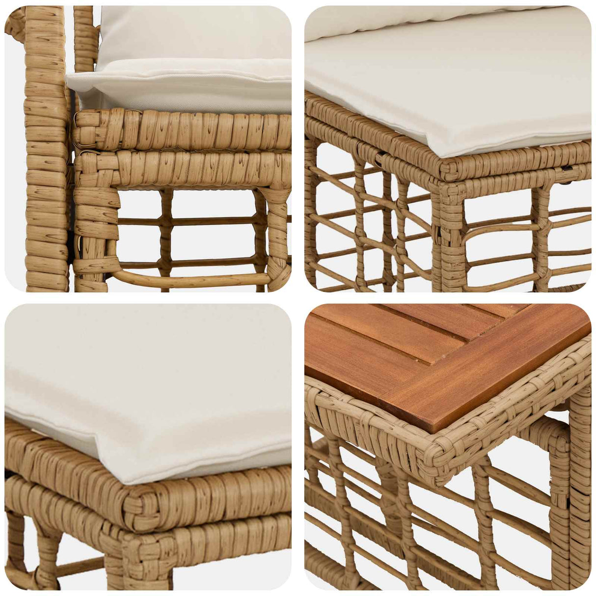 vidaXL Tuinbank Set 8 st Zwart en Donkergrijs poly rattan