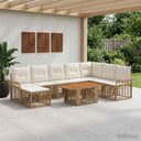 vidaXL Tuinbank Set 9 st Zwart en Donkergrijs poly rattan